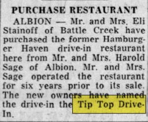 Tip-Top Drive-In - Sep 1959 Article On Albion Location